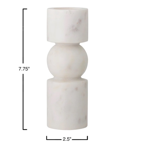 NEW Bloomingville Marble Tall Tealight White Candle Holder Home Decor Minimalist - Picture 3 of 7